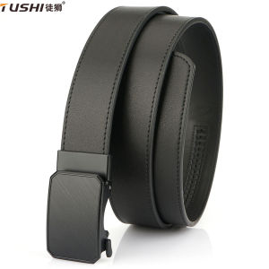 TUSHI Leather Tactical Belt for Men with Luxury Automatic Buckle High Quality IPSC Girdle Black Designer Belt