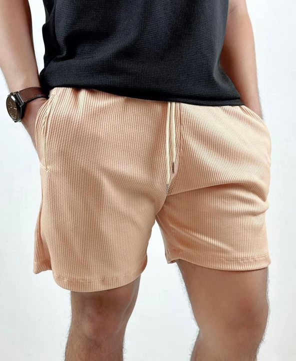 WAFFLE KNIT SHORTS Small to xLarge (free size) Waffle knitted fabric with  individual plastic