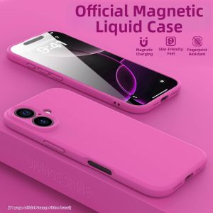 Orange shine | Magnetic Silicone Case Full Lens Protection Anti-Drop Magsafe Compatible
