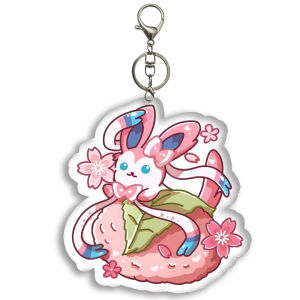 Bandai | for DIY Eevee Slowpoke Charizard Blastoise Anime Peripherals Acrylic Keychain Holiday Gifts Cute Q Version Backpack Accessories