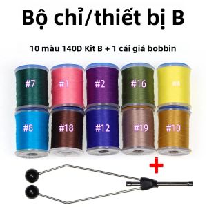 Bộ Dụng Cụ Chỉ/thiết Bị Đa Năng Để Buộc Ruồi Câu 140D Floss # 6 Đến # 14 Con Nhái Khô Ướt Kiểu Streamer Có Giá Đỡ Cuộn Chỉ