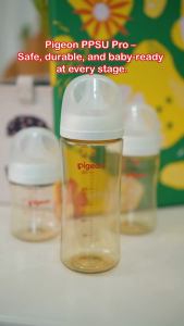 Pigeon Official - New and Improved Wide Neck PPSU Feeding Bottle 330ml 1pc Size L Y-Cut Nipple for 6+ Months Babies Anti Colic No Nipple Confusion AVS System Latch On Line BPA Free Ultra Soft Flexible Nipples Japan No. 1 Brand