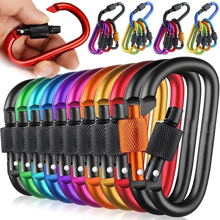 4 Chiếc Kẹp Carabiner Bằng Nhôm Có Cổng Vít Đường Kính 7,5mm EDC Thiết ...