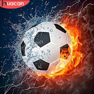 HUACAN Football Diamond Paintings Fire Diamond Embroidery Complete Kit Full Square Round Drill Mosaic Set Craft Kit