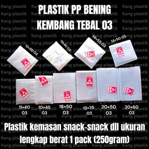 (ukuran lengkap) plastik PP kembang/subur tebal 03 / 12×50 14×55 15×50 13×50 18×50 12×35 13×35 14×50 15×55 plastik kemasan makanan
