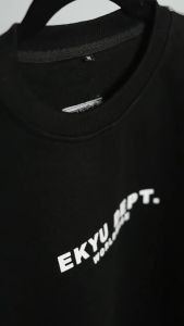 Sweater Oversized | Dept Worldwide | Crewneck Pria Hitam Abu Navy by Ekyu