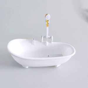 Miniature Bath Tub Dollhouse Accessories European Style Bathroom Scene Simulation Toy for Children And Adults Plastic Material