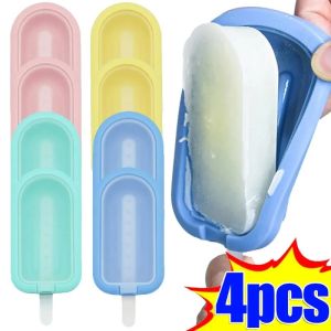 1/4 cái Khuôn làm kem dùng cho thực phẩm khay Silicone tự làm sô cô la tráng miệng Popsicle khuôn dụng cụ tự chế tái sử dụng dụng cụ tiệc mùa hè