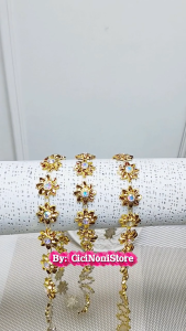 Diamond Grade A Premium aplikasi bentuk bunga cangkang 3D per 50 cm