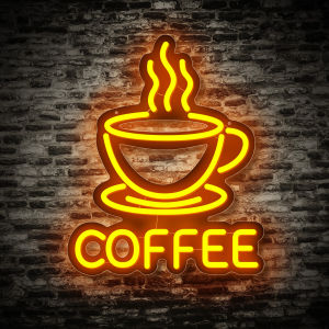1 pc Bright Coffee LED Neon Sign: Wall Decor for Coffee Shops & Home
