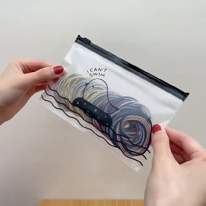KARET IKAT RAMBUT KOREA WARNA WARNI PLUS ZIPPER BAG MOTIF KARET IKAT RAMBUT ISI 100PCS