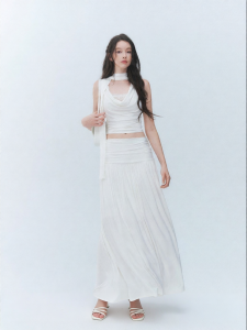 La lune Du ciel | Bộ Đầm Midi Xòe Ôm Body Kết Hợp Ren