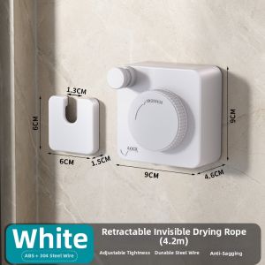 Hotata | Invisible Stretchable No-Drilling 304 Stainless Steel Clothesline