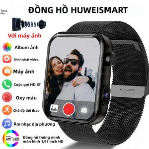 Đồng Hồ Thông Minh Mới 2025 Dành Cho Nữ Và Nam Với Camera Chụp Ảnh & Quay Video Màn Hình Theo Dõi Nhịp Tim Chức Năng Thể Thao Gọi Bluetooth Tương Thích Với Tai Nghe TWS Android Và iOS
