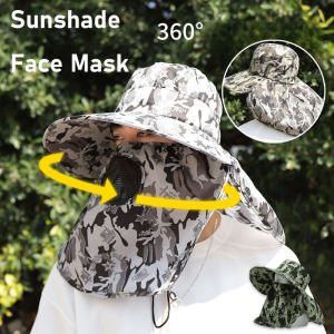 Fishing Hat Men Outdoor Face Neck Cover Bucket Hat Outdoor Shawl Sunshade Face Mask Sunscreen Sun Fishing