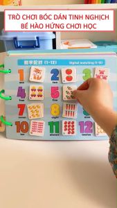 Học liệu bóc dán Montessori- bóc dán toán học cho bé Mathematics Quiet Book. Đồ chơi thông minh cho bé