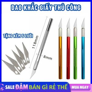 Dao Khắc Hình Trang Trí Đa Năng Tặng Kèm 5 Lưỡi Dao Chuyên Dụng - Dao Khắc Gỗ  Khắc Giấy Thủ Công Chất Liệu Thép Không Gỉ Siêu Sắc Bén Cao Cấp