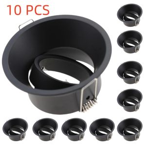 1/10PCS Round GU10 Recessed Downlight Replacement Kit Black MR16 Fitting Mounting Ceiling Spot Lights Frame GU10 Lamp Holder