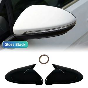 Carbon Fiber Look Black Rearview Side Mirror cover Caps For VW Golf 7 MK7 MK7.5 GTI R GTE GTD 2014-2019