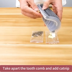 Cat Comb Brush Cat Massager Cat Hair rubbing Cat Self Groomer With Catnip Cats Wall Corner Massage