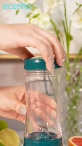 ECENTIO Mini Juicer Blender Jus Portabel 6 Mata Pisau Cangkir Mini Juicer 380ml Kaca Menebal Cangkir