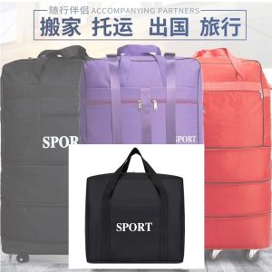 158 Air Travel Bag Foldable Large Capacity Suitcase Women Moving Bag Luggage Carry-On Wheel Bag for Travel And Moving