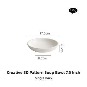 YOGEHOME | Elegant White Ceramic Soup Bowl & Large Plate