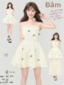 KEIKO | Elegant Bow Fine Ruffle A-line Dress