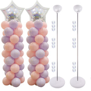 1/2set Adjustable Balloon Stand Metal Balloon Column Stand With Bases Balloon Tower Pillar for Graduation Birthday Wedding Party
