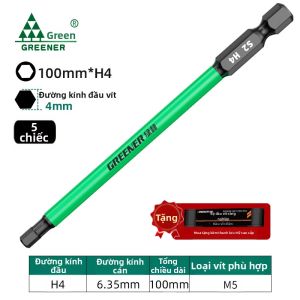 Greener | Bộ Vít Lục Giác Cứng Cao Từ Tính Mạnh