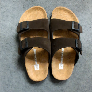 Mikihas Jurni Sandal Pria Kulit Cokelat Suede Sol TPR - Sandal puyuh Jurni Brown