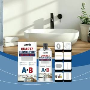 Quartz-Countertop Repair Kit Easy DIY in Minutes Quick-Drying Quartz-Chip Repair Kit for Edge Chips Cracks Tiles Repair Filler
