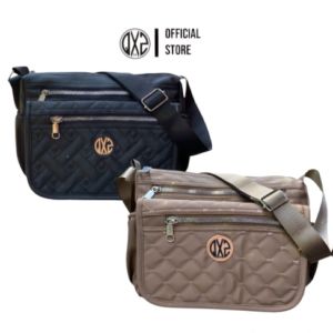 QXZ94 Tas Selempang Wanita Sling Bag Anti Air 4 Ruang Korea Casual Bahan Cocoli Coklat QTSW02