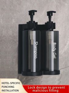 300ML Shower and Lotion Dispenser Waterproof Shampoo Shower Gel Container Wall Mount with Clear Window for Home Hotel Rest