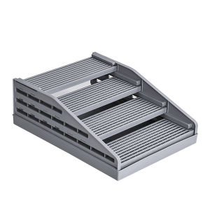 Adjustable Cat Litter Catcher Stairs Double Layer Litter Mat for All High Litter Boxes
