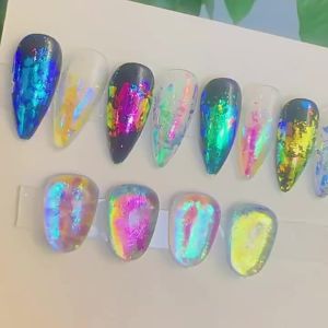 0.1g/Jar Chameleon Aurora Nail Art Opal Powder Mirror Effect Iridescent Mermaid Brocade Flakes Utra-Thin Manicure Glitter Sequin