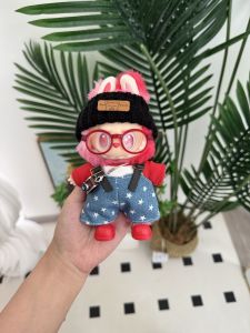 Labubu ชุดเด็ก 30 รุ่น High Energy Lucky Front Love ผ้ากางเกงเอี๊ยมและหมวก ชุดสำหรับตุ๊กตาแฟชั่นที่ทันสมัยสำหรับทั้งชายและหญิง