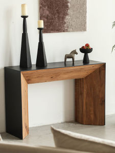 GOOFANSER | Zen Style Black Wooden Entryway Cabinet Solid Pine