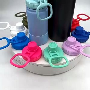 (2pcs lid+boot)18oz-40oz Flask Lid Replacement Top Cap for Wide Mouth Water Bottle Lid and Silicone Boot Set Tumbler Accessories