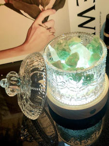 Crown Aromatherapy Essential Oil Diffuser Crystal Stone Home Decor Long Lasting No Fire Bedroom Sleep Aid Night Light Decoration