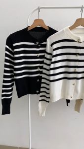 B3561 Houston Pocket n Stripes Knit Cardigan