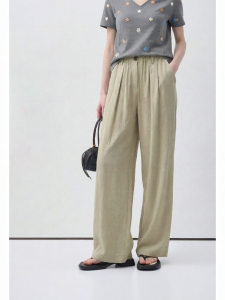VEGA CHANG | Quần Dài Form Rộng Phong Cách Thoáng Mát Cao Waist Drape