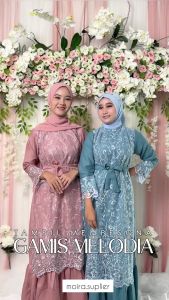 SUPER SALE GAMIS PESTA BRUKAT WANITA TERBARU 2020 MODERN MELODIA MOIRA.SUPLIER
