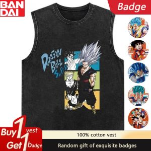 Bandai | Dragon Ball Animation Washed Old American Cotton Vest Casual Loose Summer Heavy Mens Retro Vest