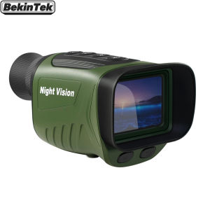 BekinTek Night Vision Monocular Rechargeable Telescope NVG Goggles Full Dark Observing 8x Digital Zoom 2.5K Video Recording 40M Photo 2 Inches HD Screen with 32G TF Card for Low Light Bird Watching Camping Concerts