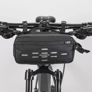 ROCKBROS Waterproof Scooter Bag Adjustable Reflective Head Tube Handlebar Bag for Cycling Electric Bikes for Adults Cross Body Bag