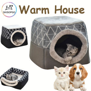 SKISOPGO Kitten House Small Dog Bed Puppy Sleeping Mat Cat Warm House Pet Supplies All Season Pet House