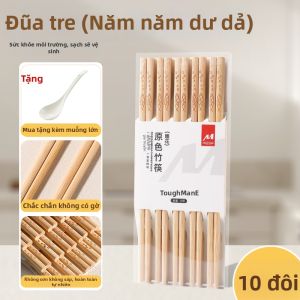 TAFUMAN | Đũa Tre Không Trượt Có Đục 10 Cặp