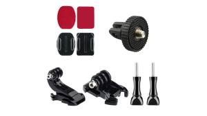 abay | Helmet Mount Accessory Kit J Hook Adhesive Sticker Base Adapter Screw For GoPro Hero13 12 11 10 Insta360 DJI OSMO Action Camera