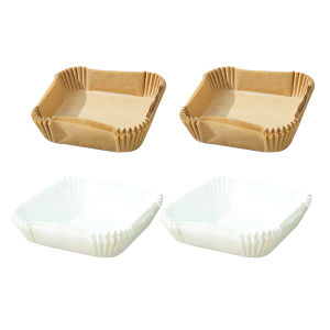 New Arrival: 50pcs Air Fryer Disposable Paper Liner Mat & Wood Pulp Steamer Square Baking Mats